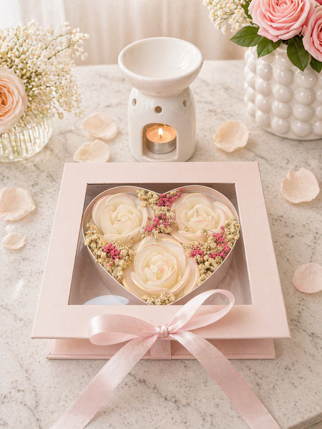 Eternal Love – Wax Heart Bouquet with Warmer