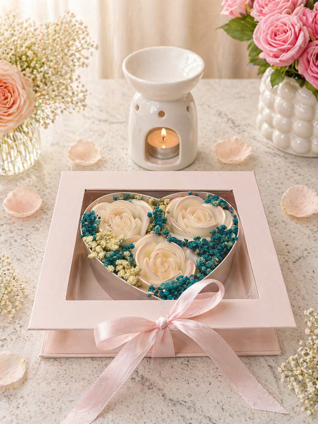 Eternal Love – Wax Heart Bouquet with Warmer