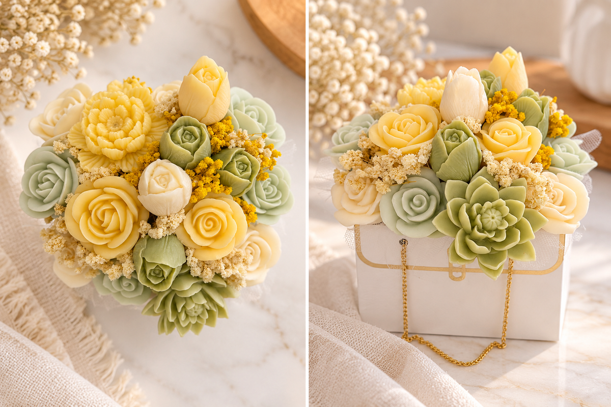 Belle Fleur – Handcrafted Wax Flower Bouquet