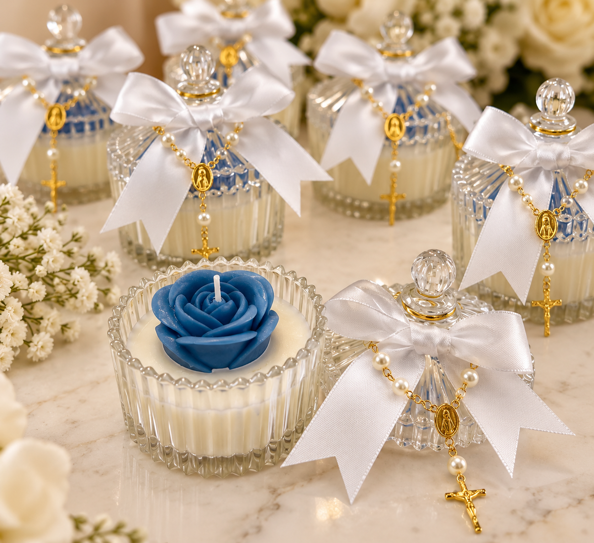 Rosary Candle – Personalized Religious Favor